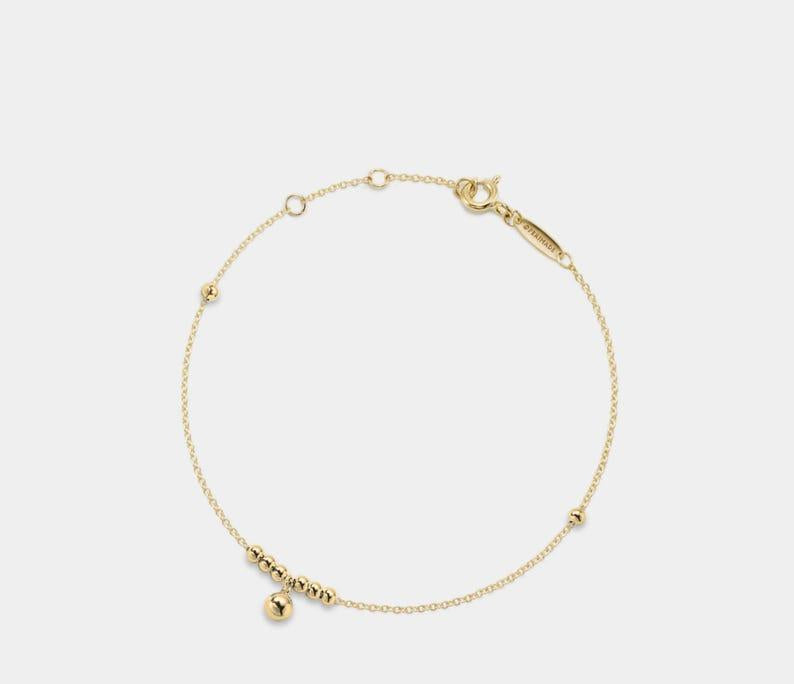 Dainty Gold Bell Bead Anklet