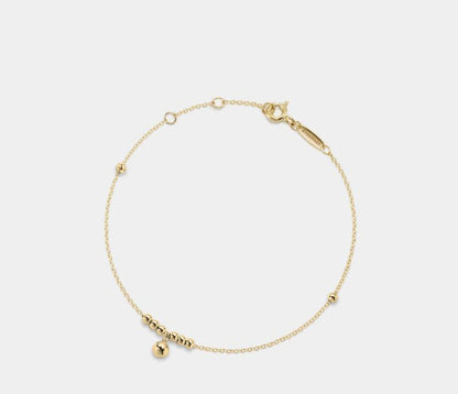 Dainty Gold Bell Bead Anklet in Silver