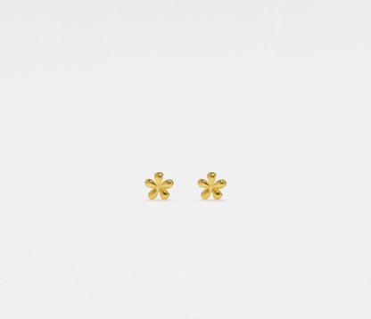 Personalized Tiny Gold Flower Stud Earrings