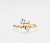 Dainty Gold Tulip Bypass Ring