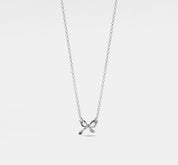 Bow Tie Charm Layering Necklace in Sterling Silver