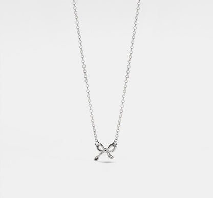 Sterling Silver Bow Tie Charm Necklace