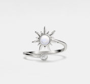 Opal Sun Fidget Spinner Ring in Sterling Silver