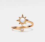 Sterling Silver Opal Star Spinner Ring