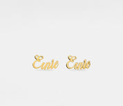 Personalized Sterling Silver Name Stud Earrings