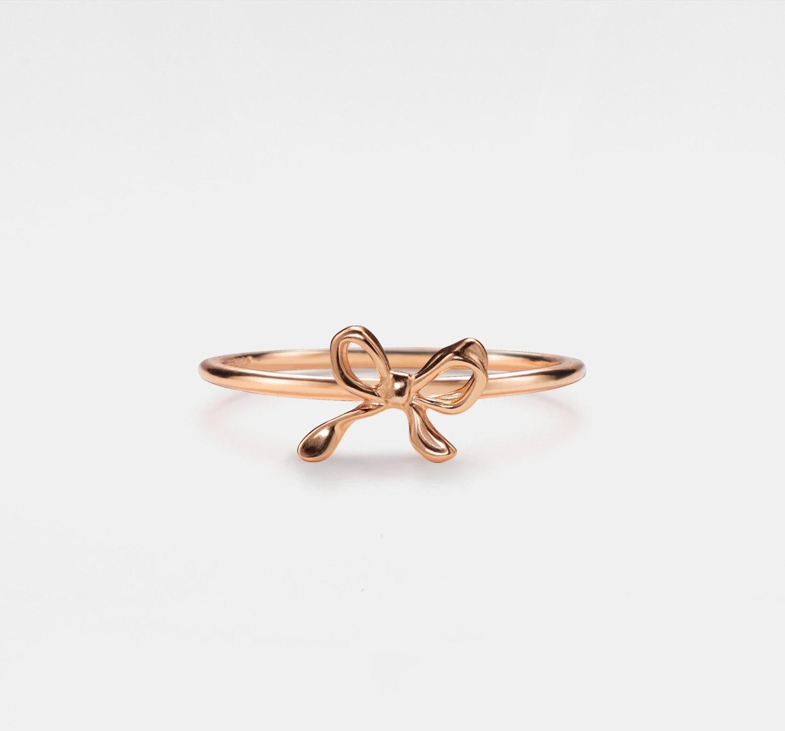 Gold Bowknot Stacking Ring for Friends