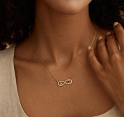 Personalized Diamond Infinity Necklace with Initials