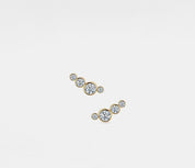 Dainty Moissanite Crawler Earrings in Silver