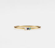 Personalized Gold Triple Birthstone Ring