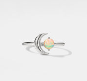 Gold Opal Star Moon Open Ring