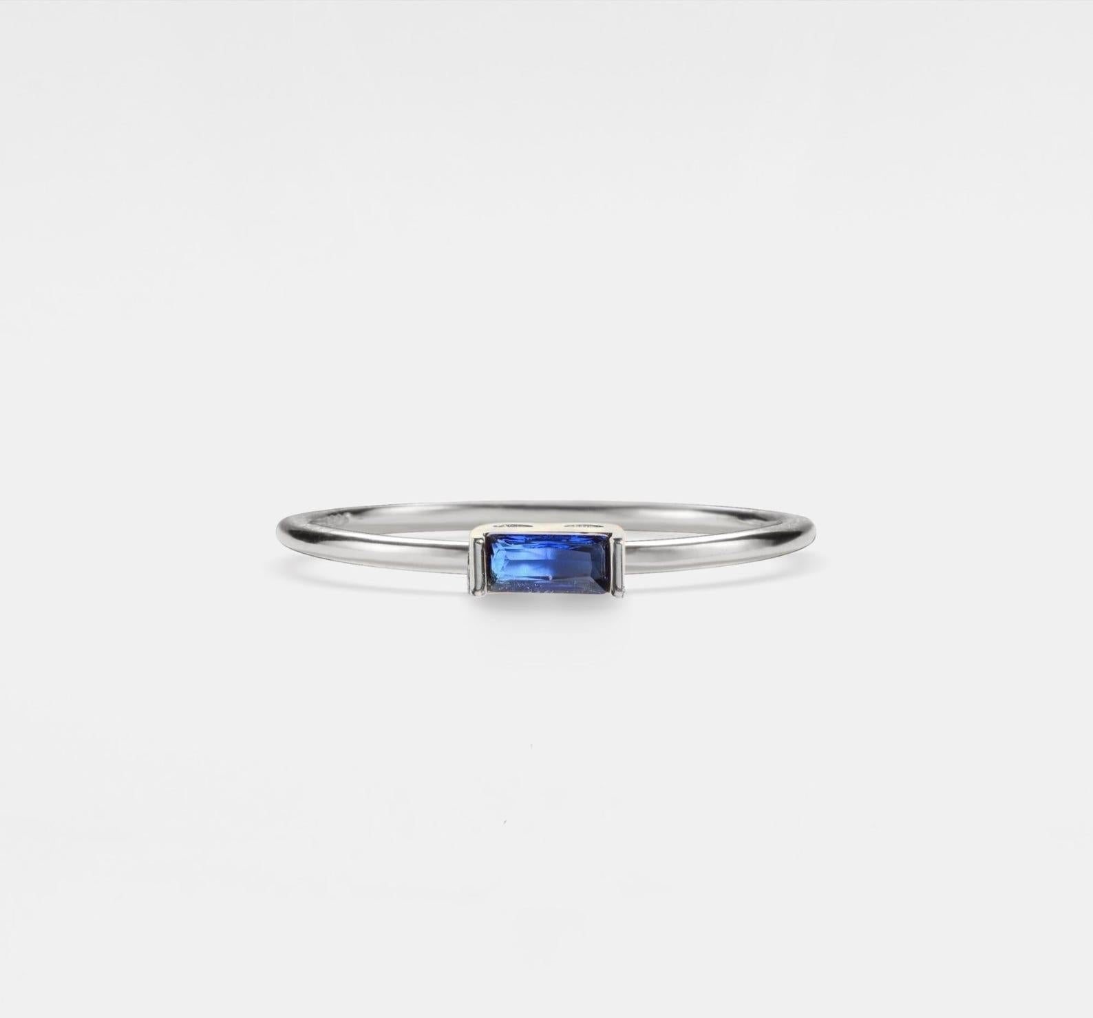 Dainty Baguette Cut Birthstone Ring