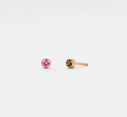 Custom Tiny Gold Birthstone Stud Earrings