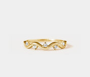 Gold Ocean Wave Stacking Ring