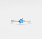 Natural Opal Gold Stacking Ring