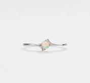 Natural Opal Gold Stacking Ring