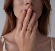 Dainty Gold Butterfly Stacking Ring