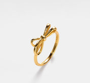 Dainty Gold Bow Tie Band Ring