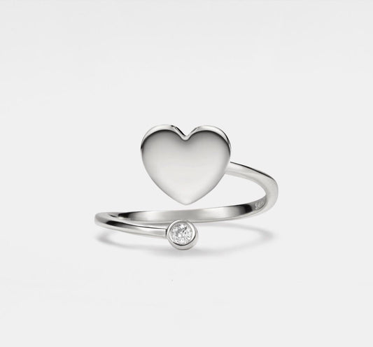 Dainty Heart Fidget Spinner Ring in Gold and Silver