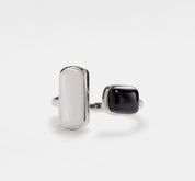 Black and White Agate Minimalist Ring