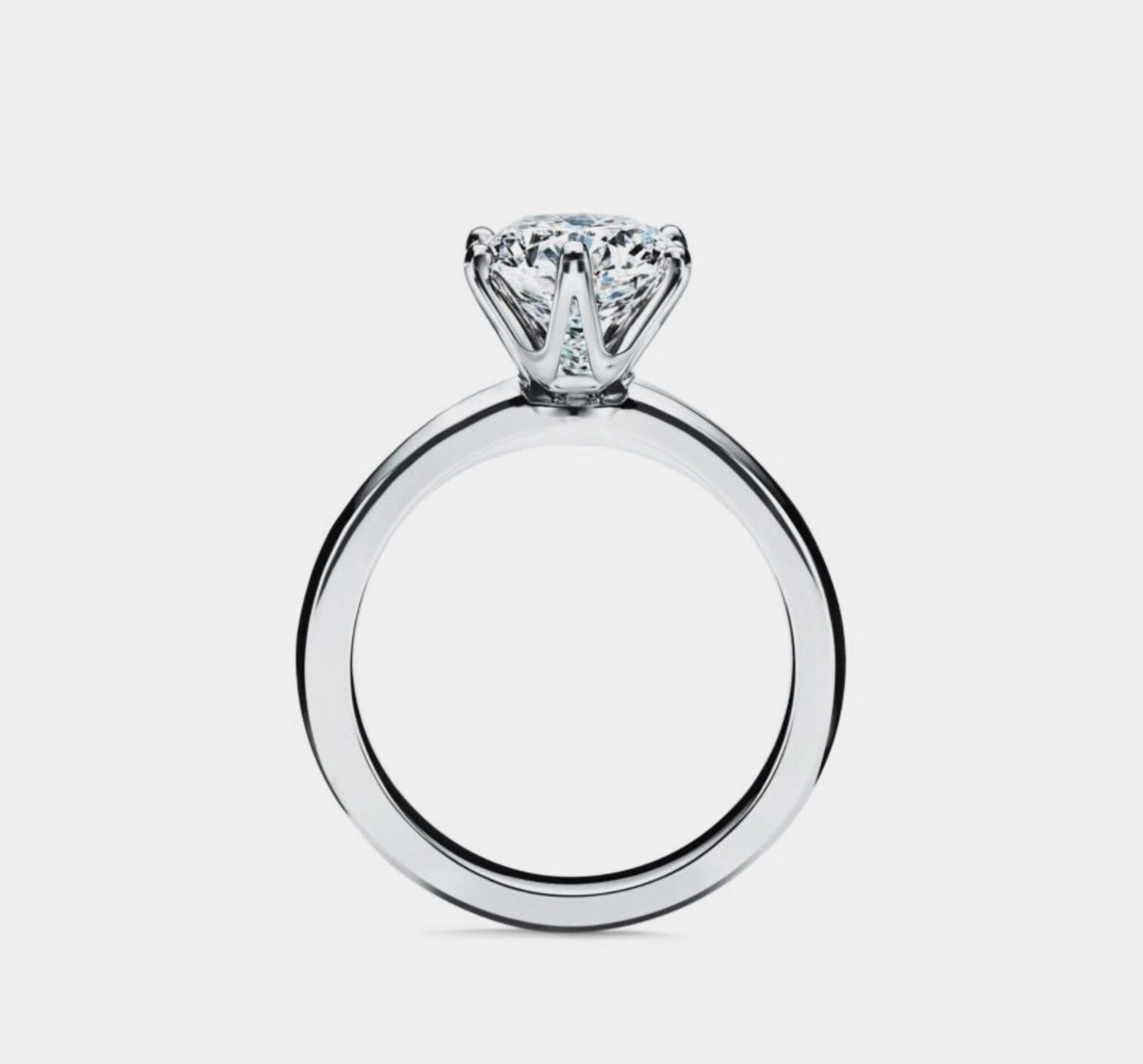 Moissanite Solitaire Engagement Ring in Silver