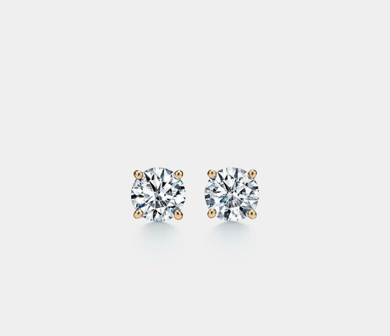 Dainty Moissanite Stud Earrings in Silver