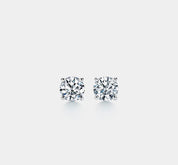 Dainty Moissanite Stud Earrings in Silver