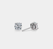 Dainty Moissanite Stud Earrings in Silver