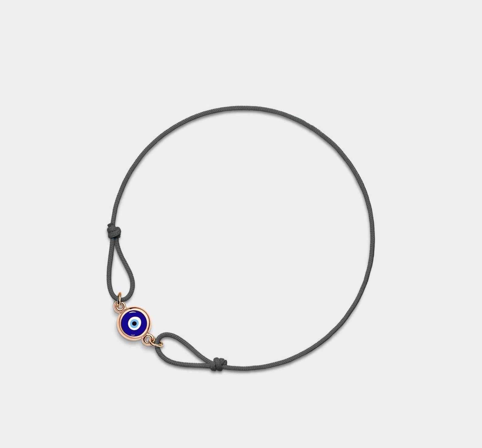 Turkish Evil Eye Rope Bracelet in Silver