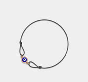 Turkish Evil Eye Rope Bracelet in Silver