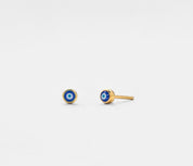 Turkish Evil Eye Stud Earrings in Sterling Silver