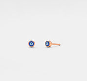 Turkish Evil Eye Stud Earrings in Sterling Silver