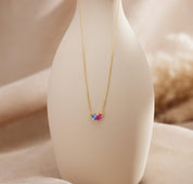 Custom Heart Birthstone Necklace for Her