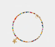 Bohemian Starfish Rainbow Bead Anklet