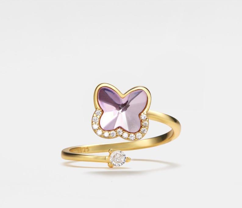 Purple Butterfly Fidget Spinner Ring