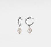 Baroque Pearl Gold Hoop Earrings