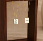 Personalized Photo Engraved Gold Necklace