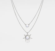 Dainty Opal Double Chain Necklace