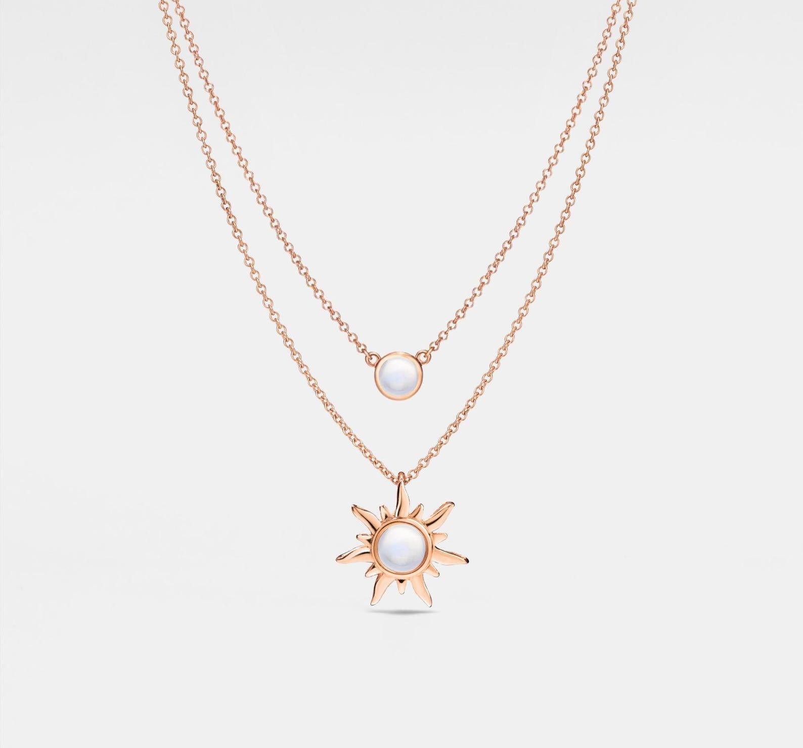 Dainty Opal Double Chain Necklace