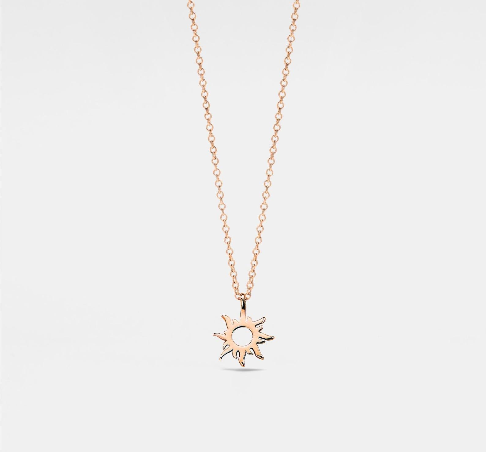 Gold Sun Charm Layering Necklace