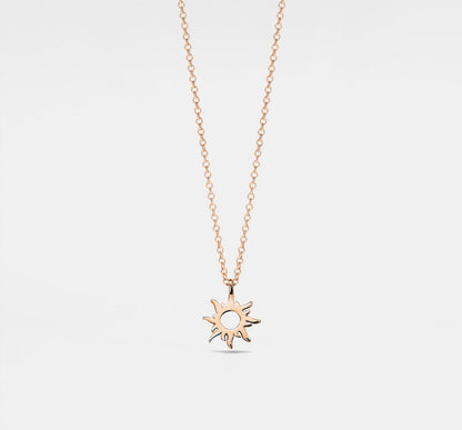 Sun Charm Layering Necklace in Gold and Silver