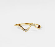 Dainty Gold Ocean Wave Band Ring