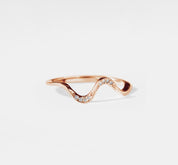 Dainty Gold Ocean Wave Band Ring