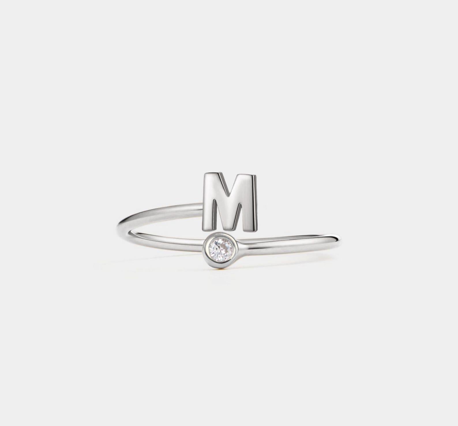 Personalized Initial Letter Stacking Ring