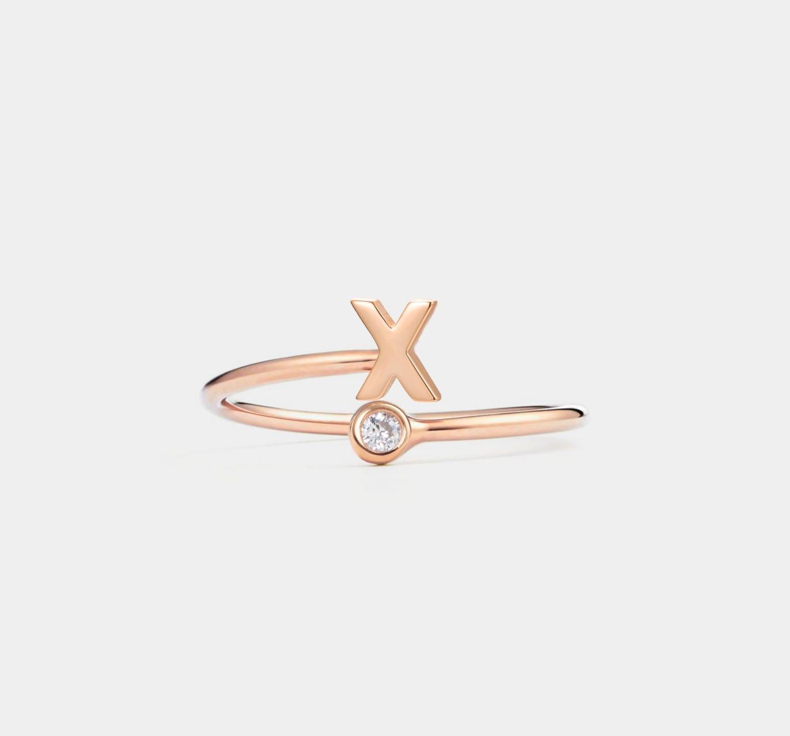 Personalized Initial Letter Stacking Ring