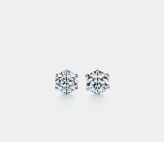 Dainty Moissanite Stud Earrings in Silver