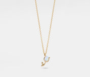 Dainty Tulip Flower Necklace in Sterling Silver