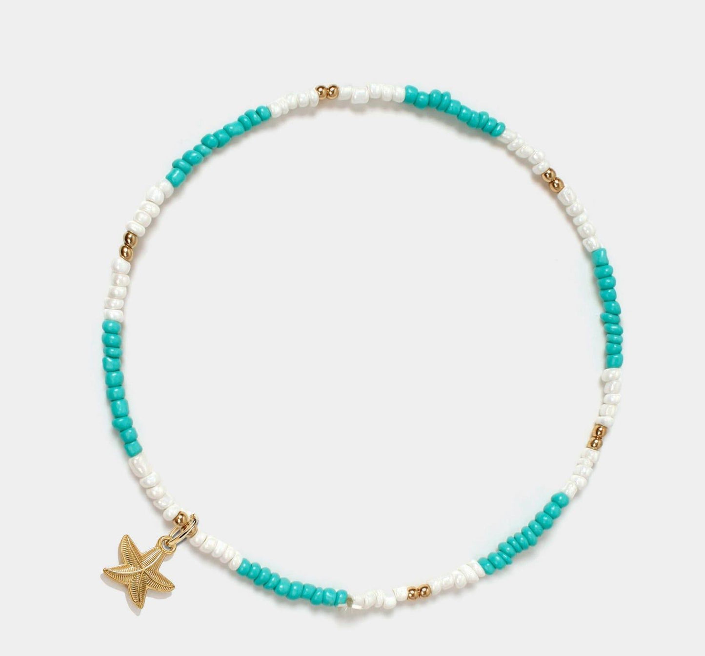 Turquoise Seashell Starfish Necklace