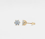 Dainty Moissanite Stud Earrings in Gold