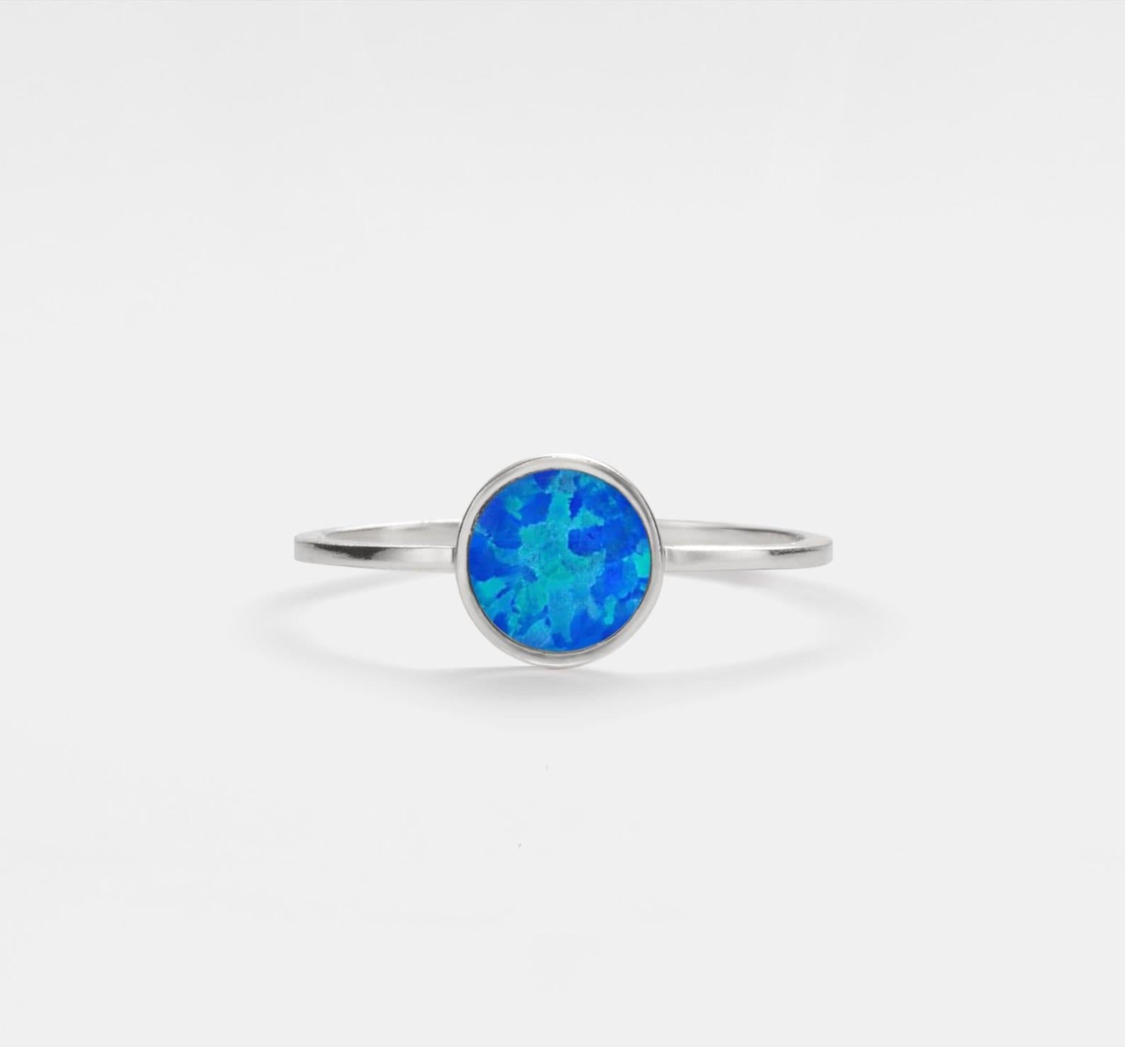 Natural Opal Stacking Ring in Gold