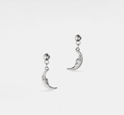 Gold Crescent Moon Drop Earrings